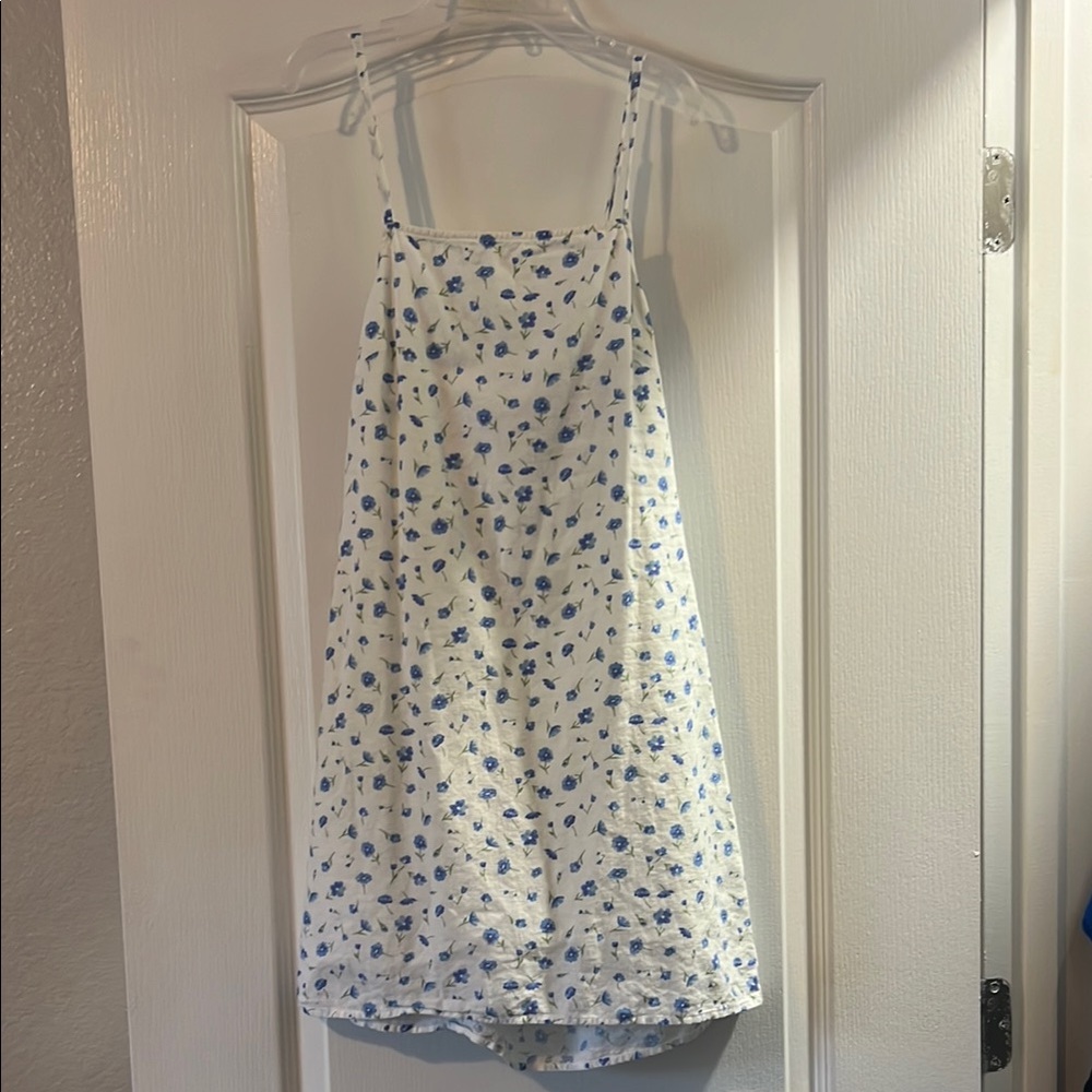 Floral Blue and White Dress